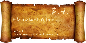 Pásztori Albert névjegykártya